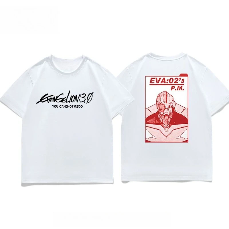 Guerrero Evangelio EVA No. 2 Machine 02 Camiseta periférica de manga corta Tops bidimensionales de media manga de verano para hombres y mujeres