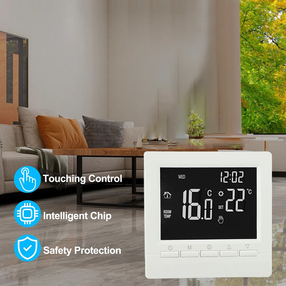 Anti-Freeze Protection Thermostat Room Temperature Controller Wired Boiler Thermostat Digital Temperature Controller