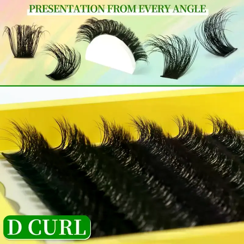 High-Capacity Natural Individual Lashes 10-16mm Cluster Lashes Fluffy Natural Look DIY Eyelash Extension False Eyelashes Makeup