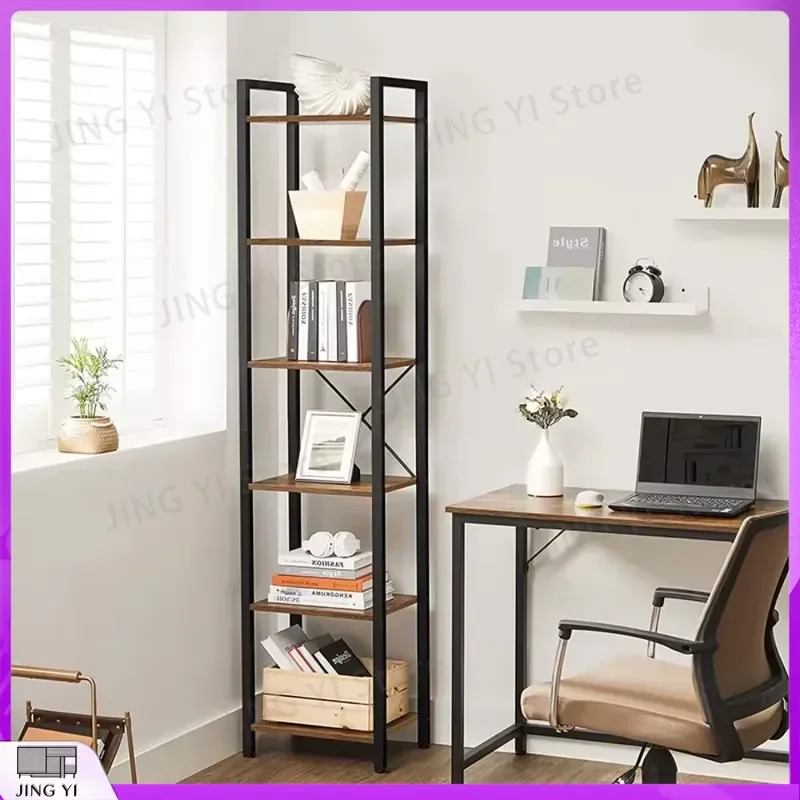 Cardboard Bookcase Living Room Multi Layer Contemporary Bookshelf Metal Frame Display Shelf for Office Study Room
