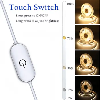 LED COB light strip with touch dimmer — flexible 5V USB linear lamp for indoor lighting, TV/mirror backlight & wall décor 2