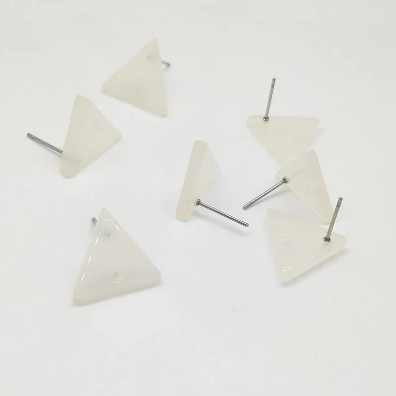 New 14*16mm 10 Pieces High Quality Acetic Acid Resin Triangle Smooth Earring Base Connectors Linkers for DIY Earring Accessories