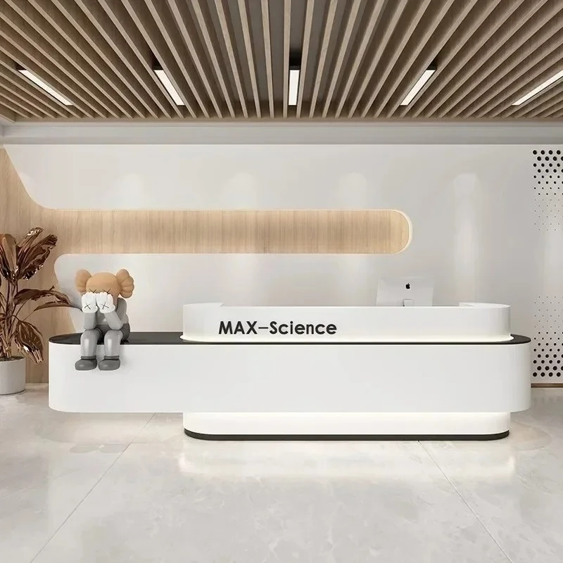 New Beauty Salon Reception Desk Simple Modern Company Hotel Training Institution Reception Desk Clothing Store Cashier Counter