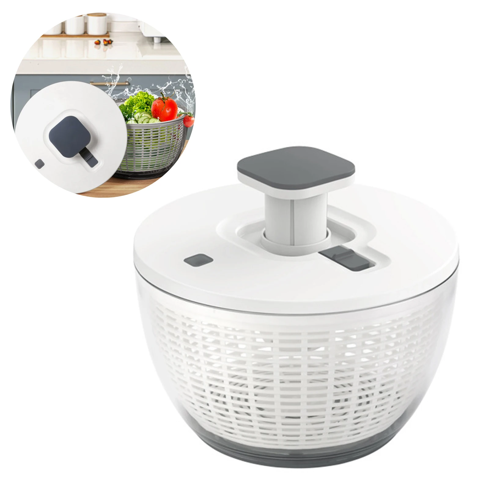 

Press Type Vegetable Dehydrator Fruit Dryer Household Large Capacity Dehydrator Kitchen Accessories Funnel Washing Basket