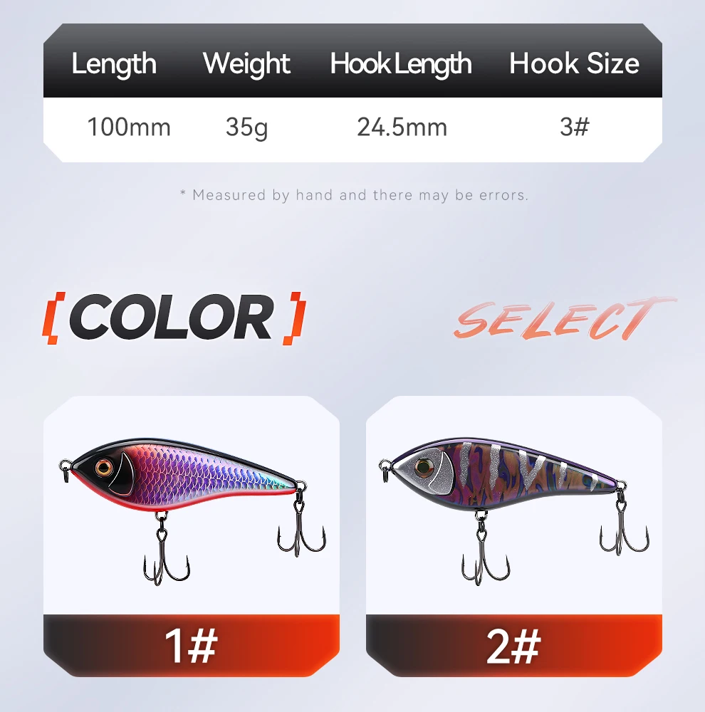 WEIHE 1 Stück Modell B 10cm/35g Köder Sinkender Hartköder Angelköder – Detail 7