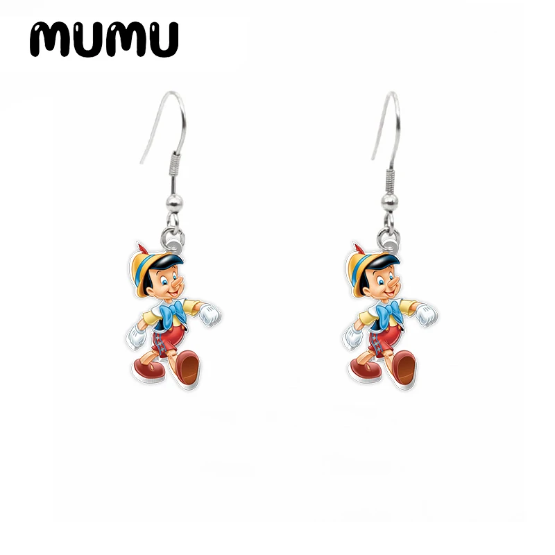 2024 New Pinocchio Dangle Earring Jiminy Figarro Acrylic Earrings Handmade Jewelry Epoxy Resin Fish Hook Earring