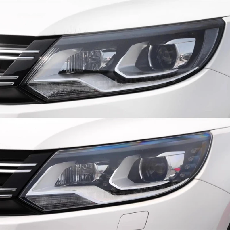 ل Tiguan 2013 2014 2015 2016 غطاء عدسة المصباح الأمامي كشافات شفافة قذيفة مادة الكمبيوتر استبدال