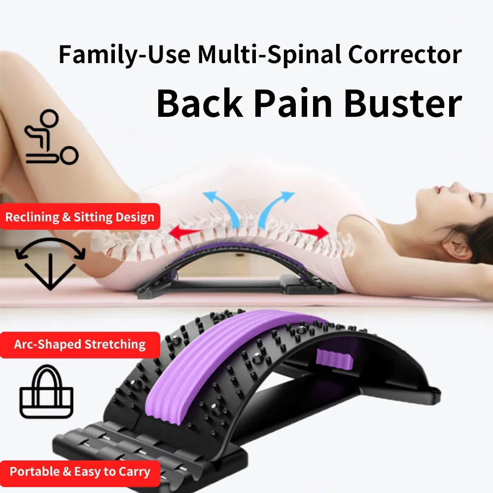 

Back Stretcher Multi-Level Adjustable Massager Waist Neck Fitness Lumbar Cervical Spine Cervical Spine Support Massager Tools