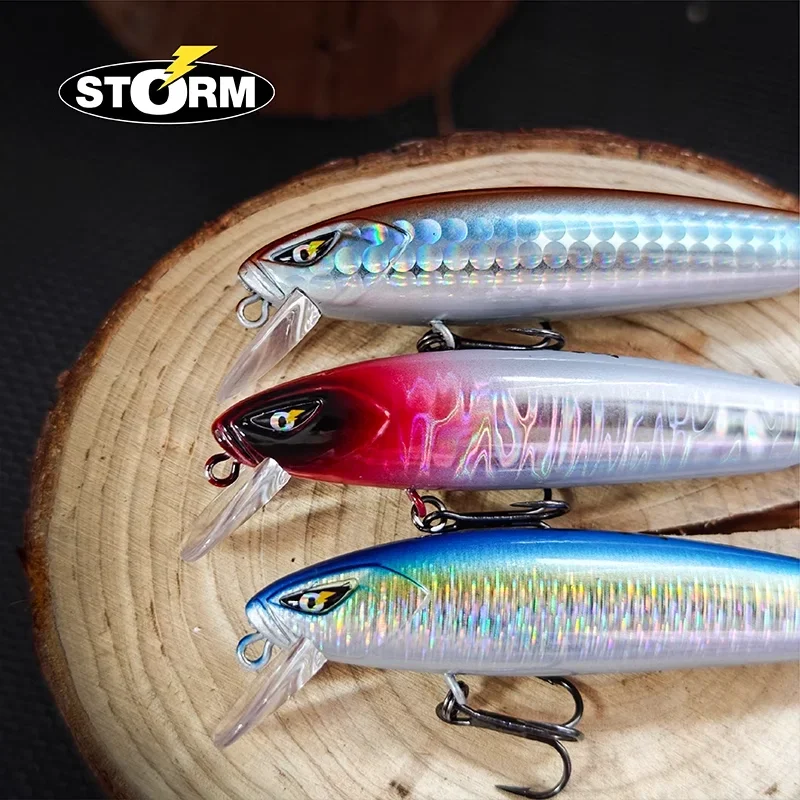 STORM Series Submerged Minnow Lure Long-distance Casting Bionic Loach Bait for Bass with Enhanced Three Hooks12.5/15g