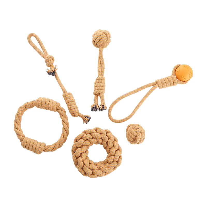 Cotton rope dog toy, suitable for small and medium-sized dogs, interactive molar training, good dental health, relieve anxiety