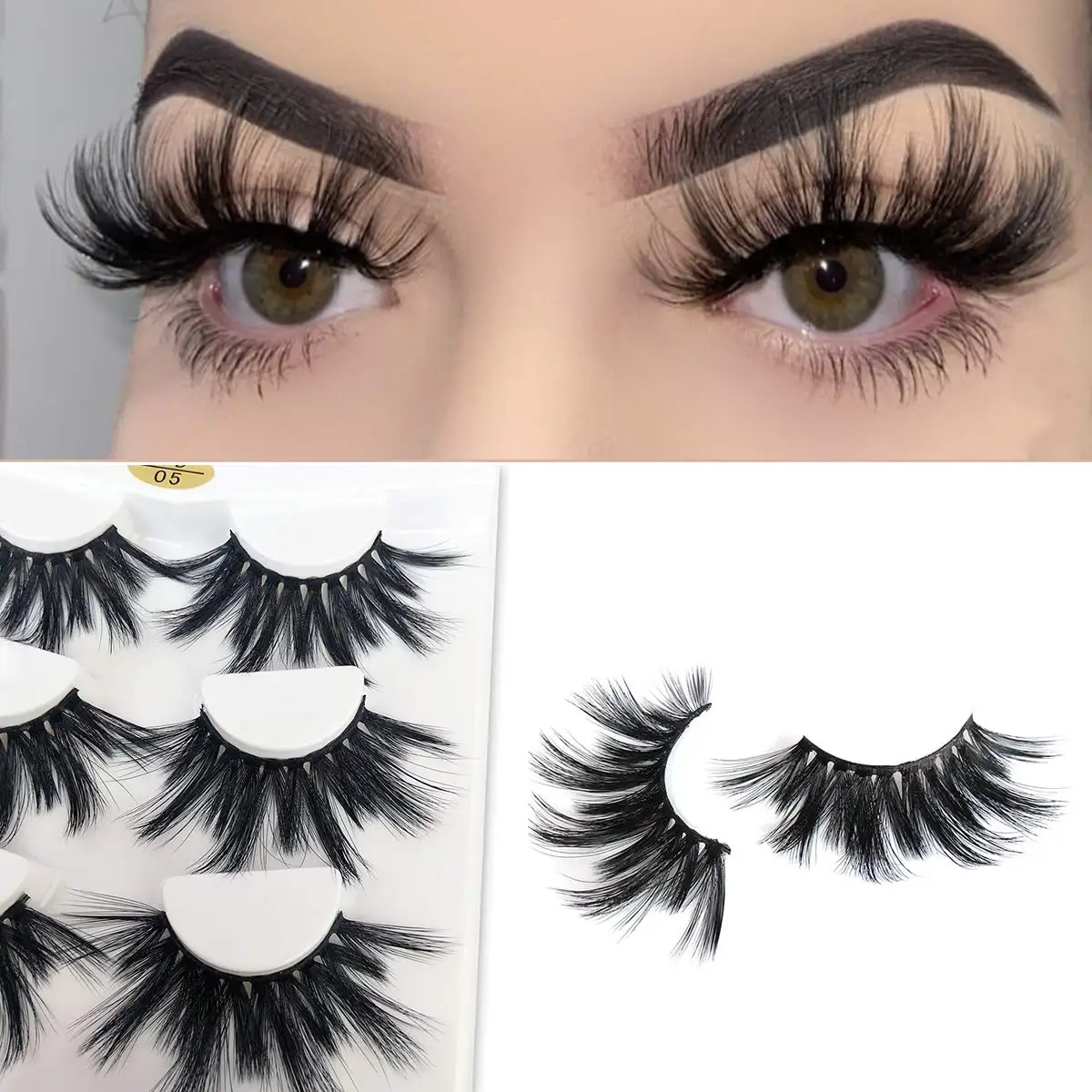 25mm Dramatic 6D Faux Mink Lashes, Fluffy Volume Eyelashes, Thick Crossed Long Lashes for Special Occasions