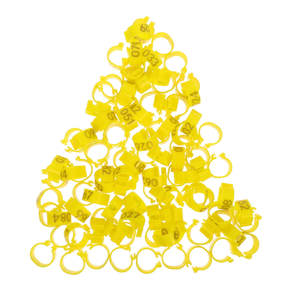 100Pcs Colorful Pigeon Foot Rings Numbered Identification Leg Bands Leg Bands for Poultry Parakeet Canary Bird