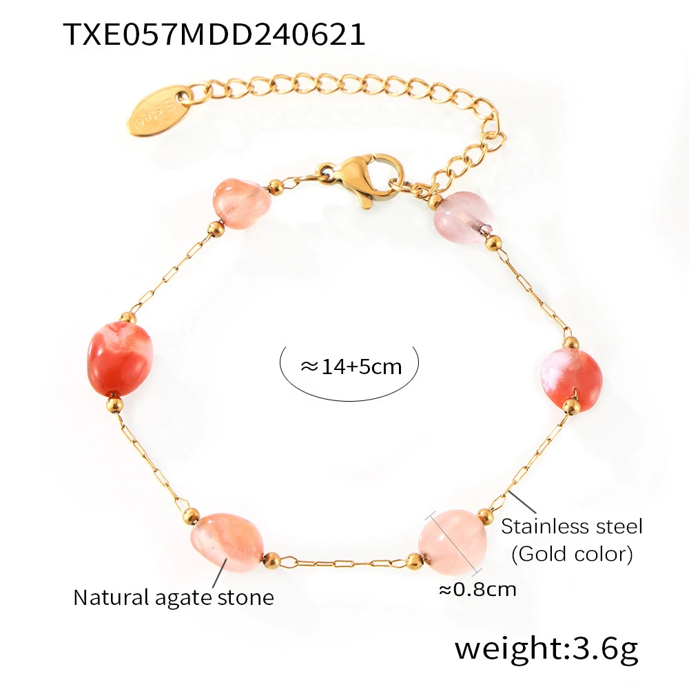 Women's Irregular Purple Natural Stone Necklace Bracelet Set