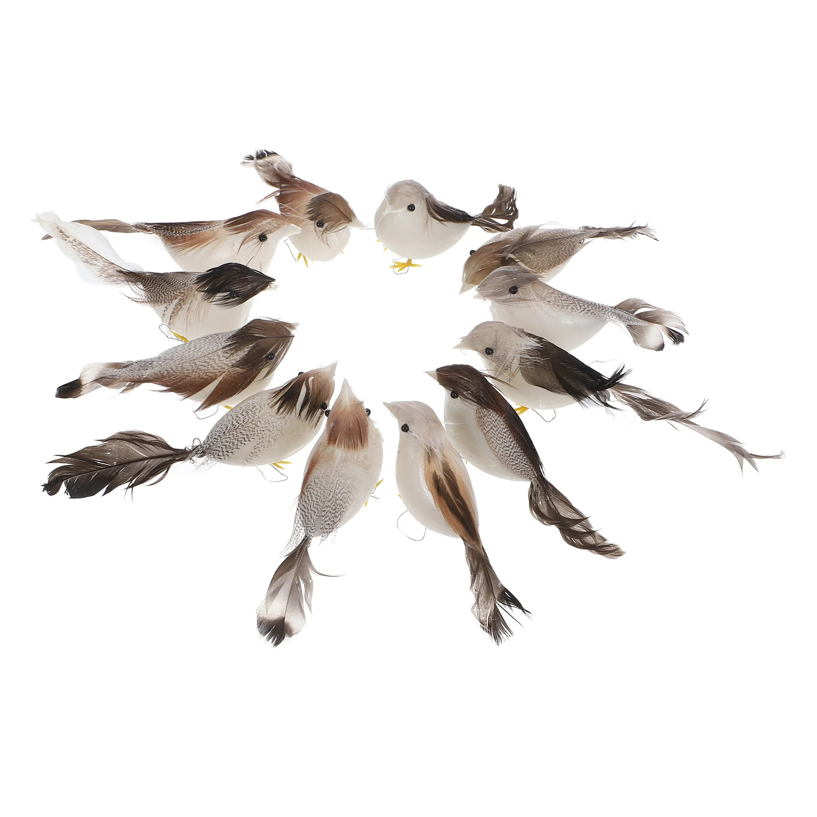 

12 Pcs Garden Floral Decoration Miniature Birds Crafts Artificial Foam Decorations