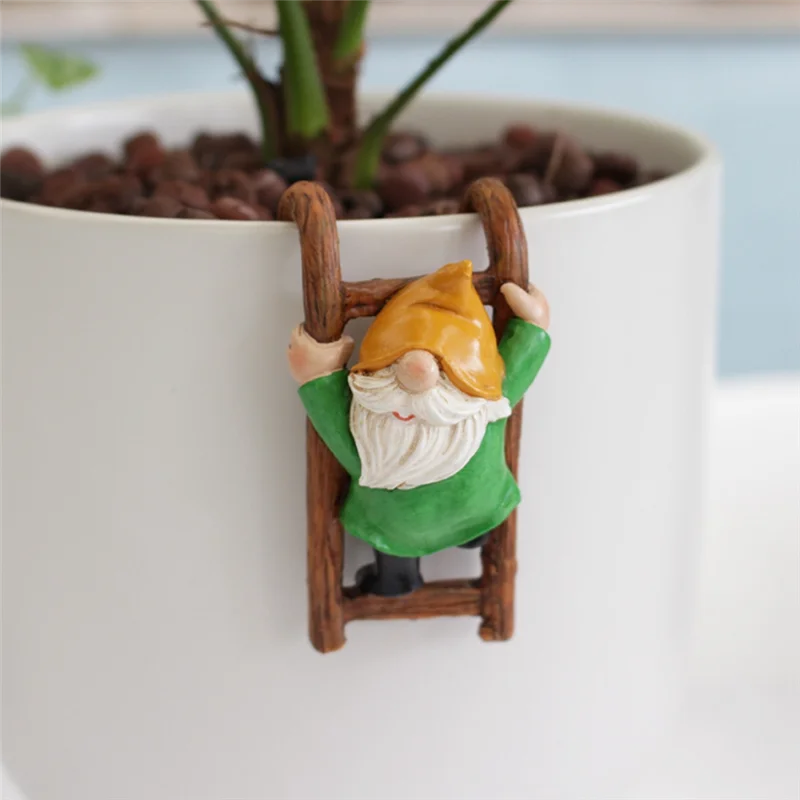 

A67M-Dwarf Set, Three And Three Climbing Ladder Ornaments, Flowerpot Pendant Decorations