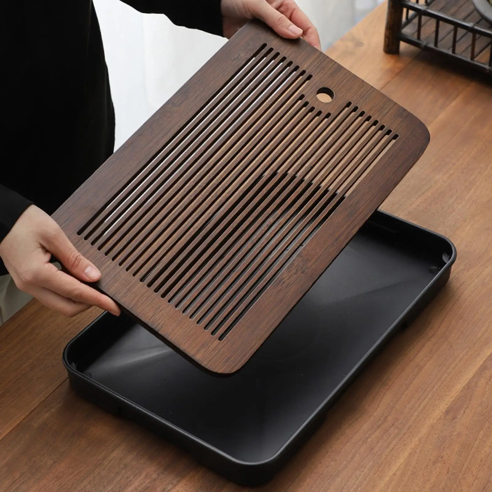 

Chinese Tray Tea Set Accessory with Water Storage for Home Office