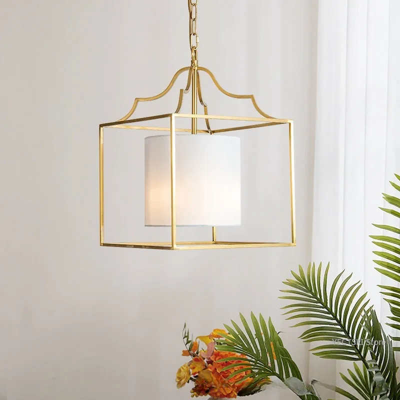 American style rural chandelier restaurant light retro square study bedroom balcony foyer light