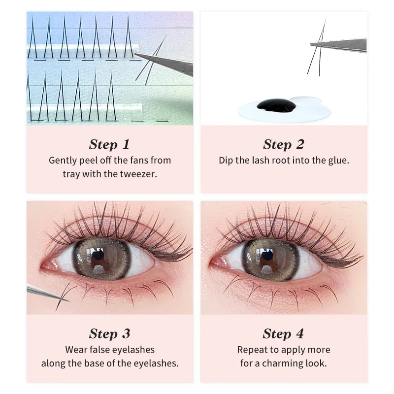 NATUHANA DIY Individual Lashes Mix Bottom Lashes Soft Natural False Eyelashes Lower Under Lash Extension Korean Makeup Tools