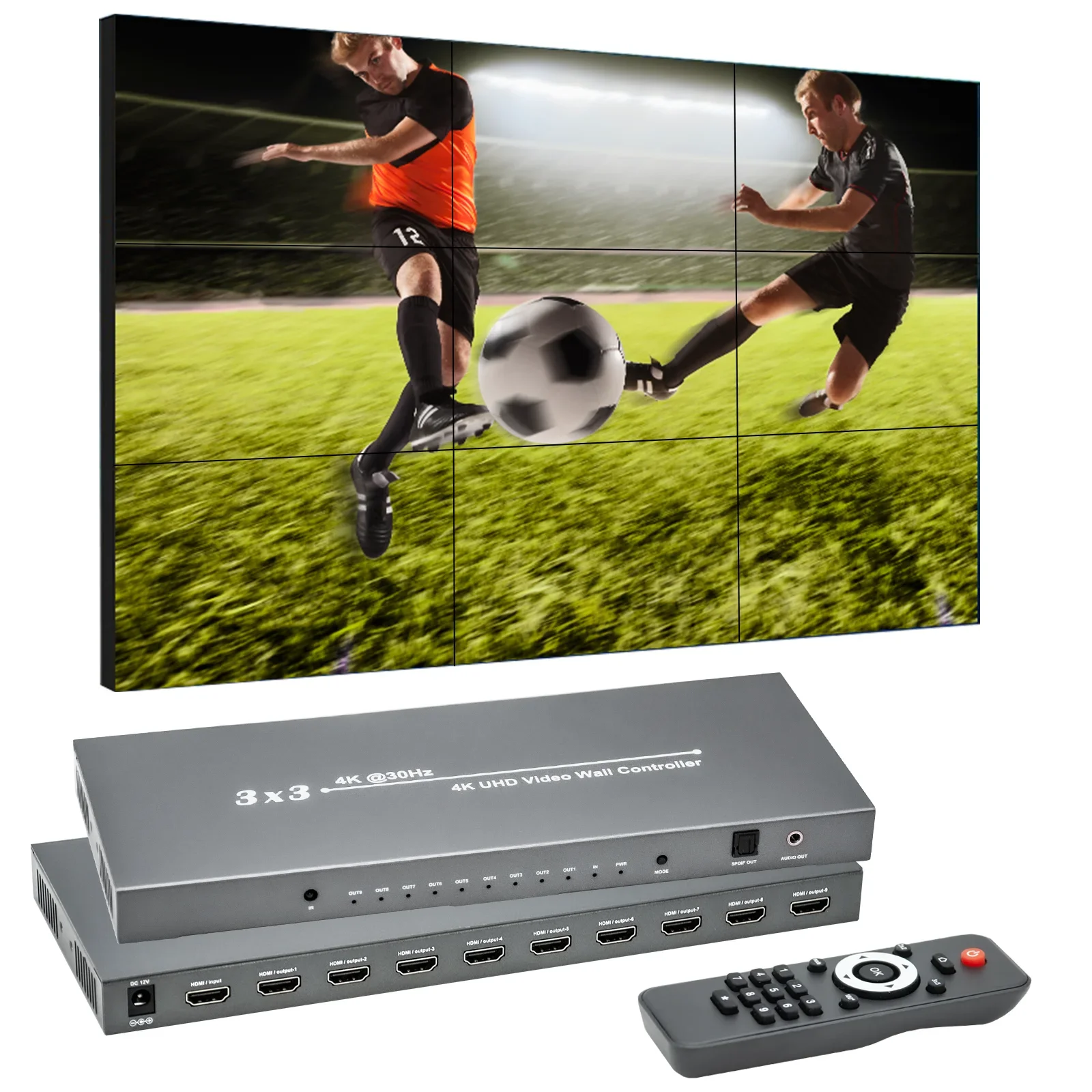 

New ORIVISION HDMI Video Wall Processor Controller 3x3 2x2 1x3 3x1 4K*2K/1080P HDMI Video Wall Controller