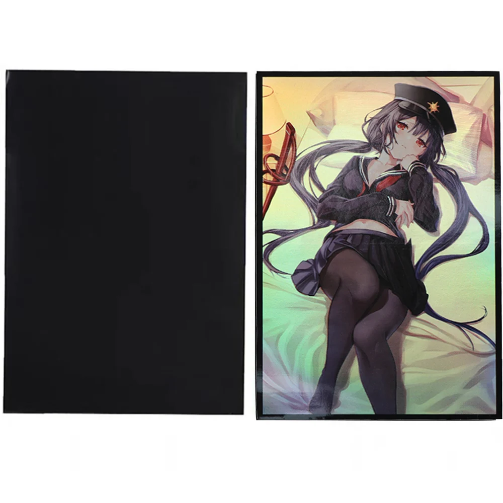 50PCS 63*90mm Roze Anime Card Sleeves Shining Flash Board Game Trading Card Protector for YGO Holiday Gift