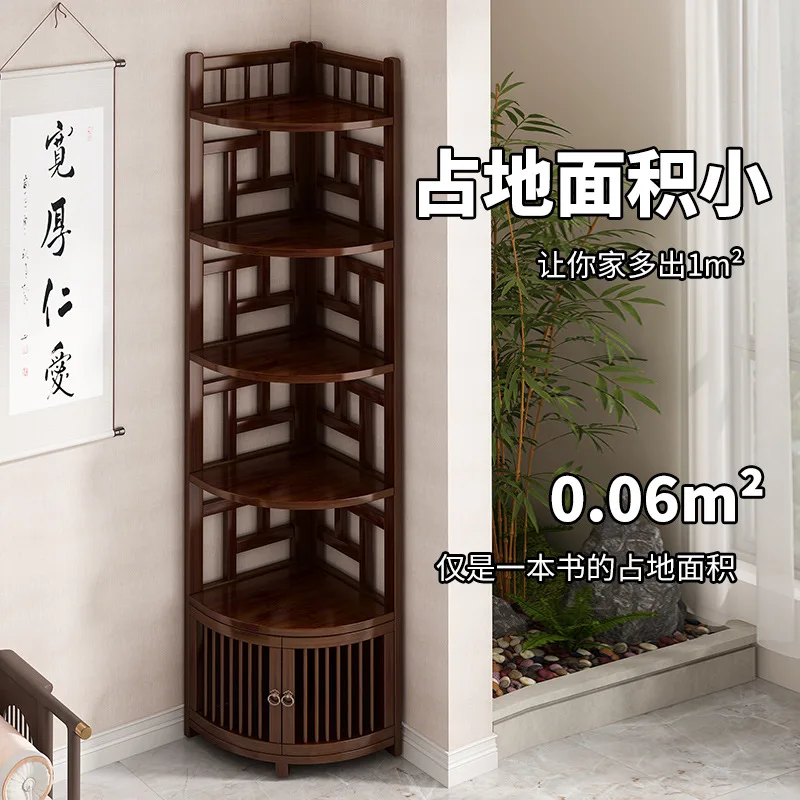 Bogu frame Solid wood Chinese corner rack Living room tea cabinet Tea rack Multi-layer space-saving bookshelf