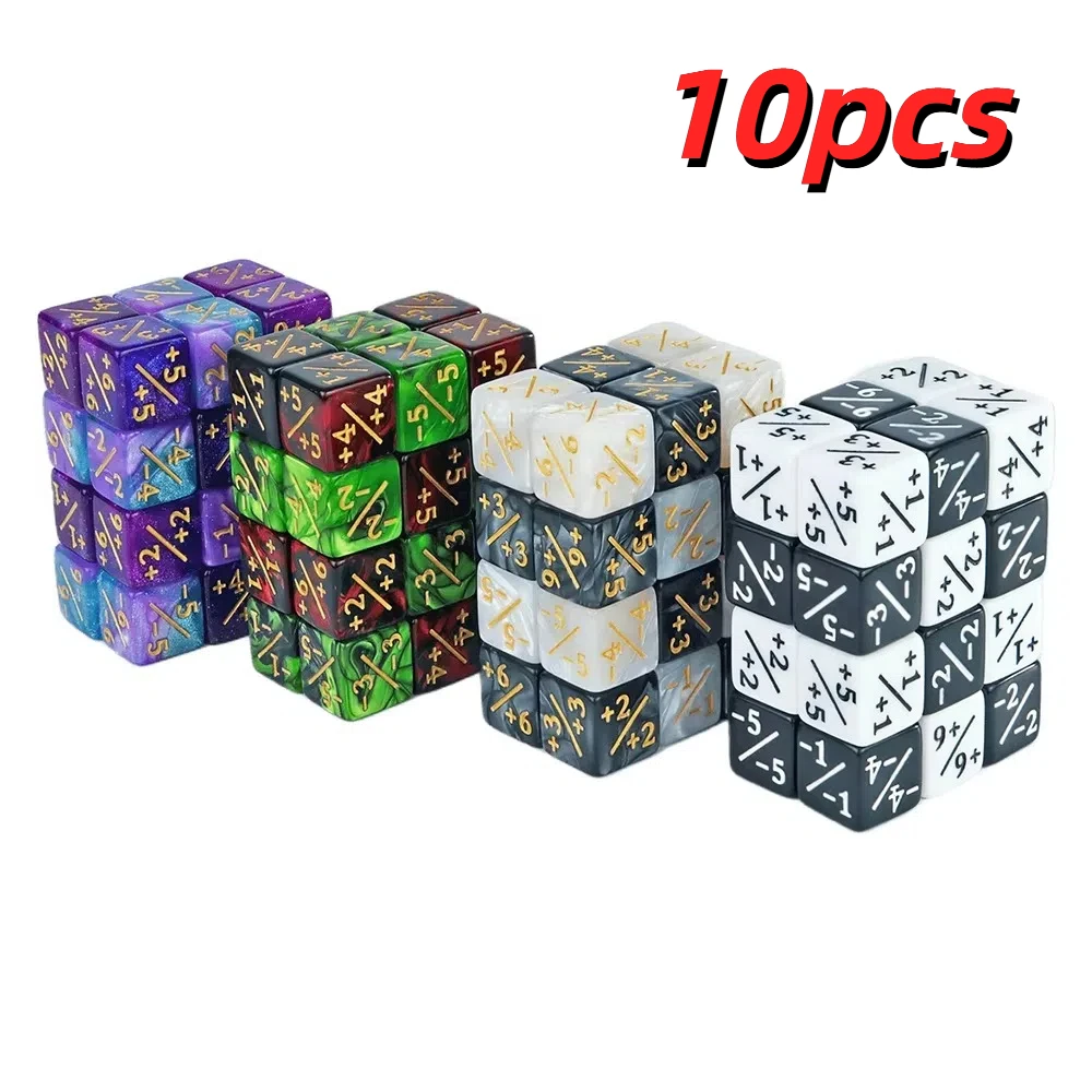 

10 шт./компл. шестигранные кубики + 1/+1 кубики в форме игровых кубиков, акриловый материал, многофункциональная детская обучающая игрушка