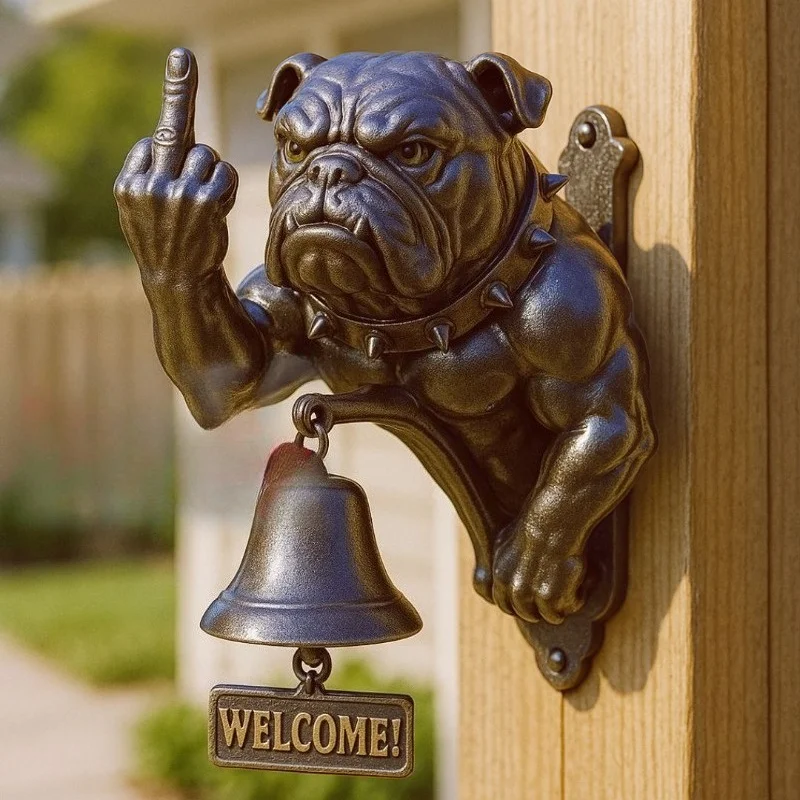 New and Interesting Bulldog Doorbell Personalized Quirky Hanging Sign Decorative Ornament