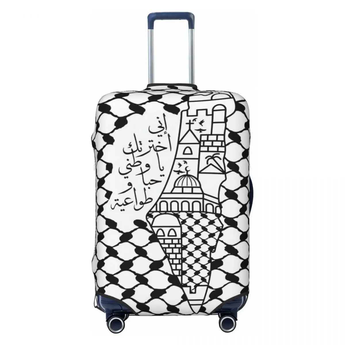 Palestinian Map Kufiya Pattern Suitcase Cover Holiday Cruise Trip Practical Luggage Case Protection