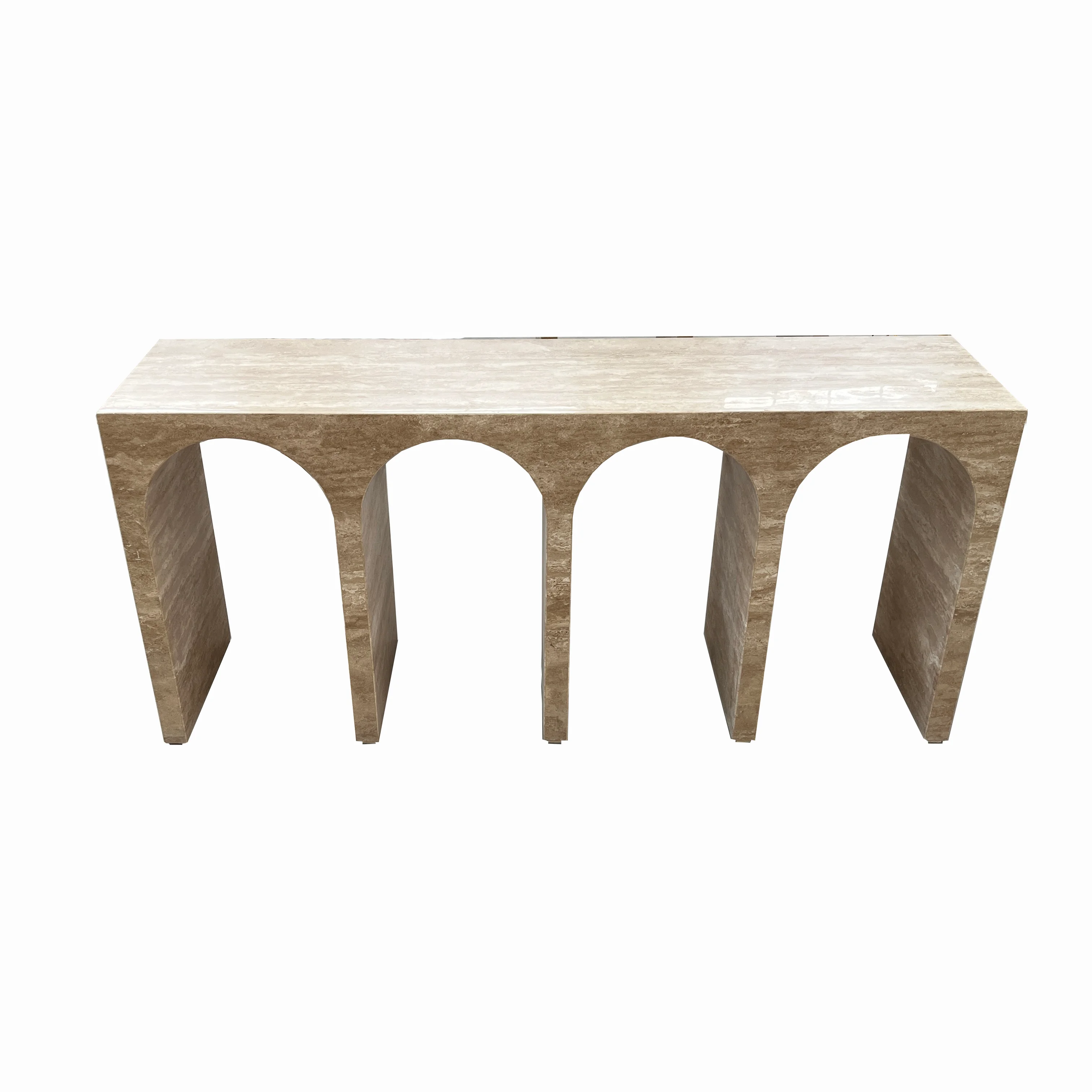 

# Price Travertine Cave Stone Four Arch Edge A Few Corner Table