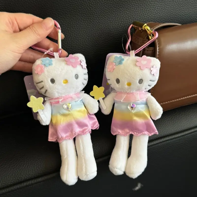 لطيف كيتي أفخم المفاتيح الكرتون الحيوان اللباس ألعاب من نسيج مخملي دمية سيارة زينة زخرفية ظهره قلادة عيد الميلاد هدية عيد ميلاد