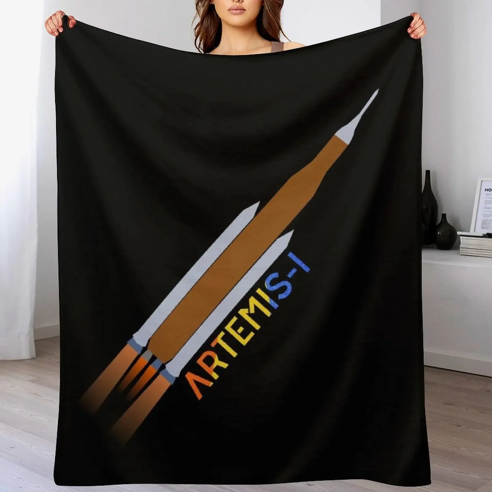 

Artemis / Artemis 1 / SLS - The Moon Rocket (Black Edition) Throw Blanket Warm Napping Blanket for Office Couch Bed