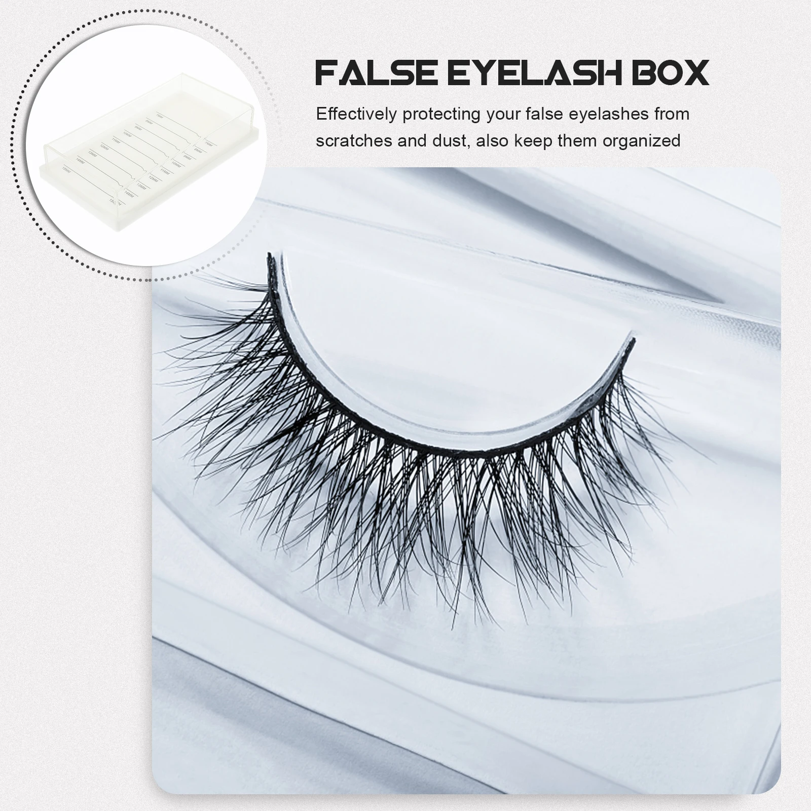 

Transparent Acrylic Eyelash Storage Box Lightweight Portable Lash Case ganizer Travel Makeup Artificial Eyelash Holder Clear Lid