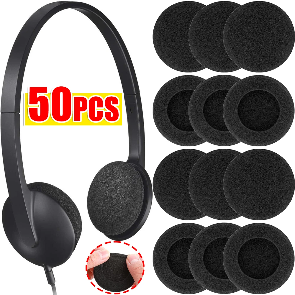 10/30/50PCS Universal Ear Cushions Replacement Foam Headphones Ear Pads Headsets Sponge Cushion Covers Protective Sleeve