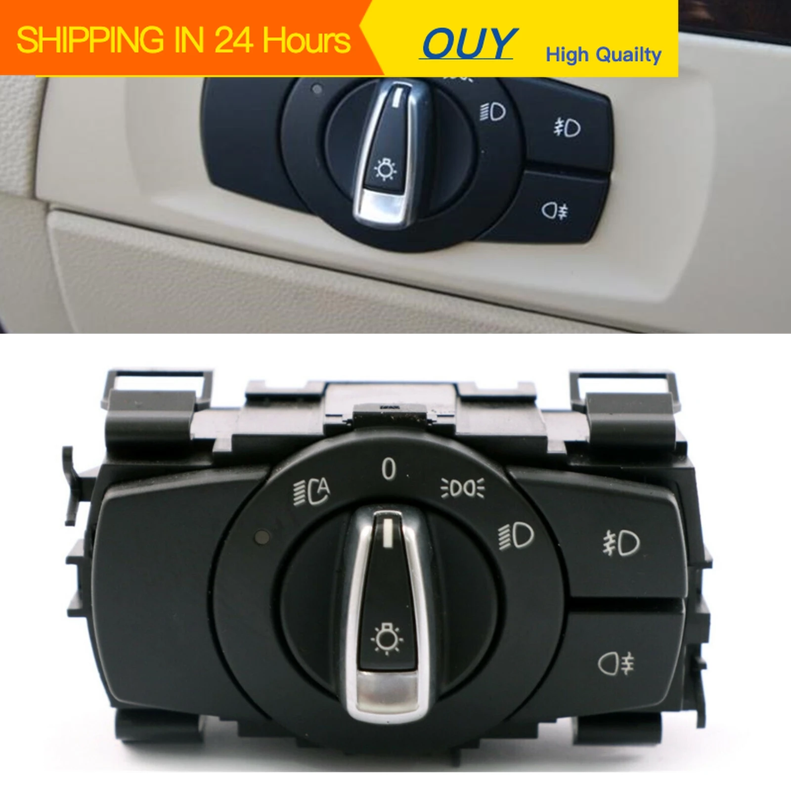 OUY Headlight Switch Assembly For BMW 320i 325i 330i 335i M3 2008-2011 1 3 Series X1 E84 E88 E90 E92 Base Model Car Headlamp But