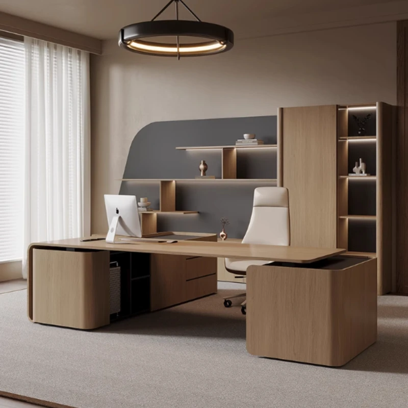 

Storage Wide Computer Table Household Modern Luxury Wooden Gaming Computer Table Coffee Drawers Escritorio Oficina Furniture
