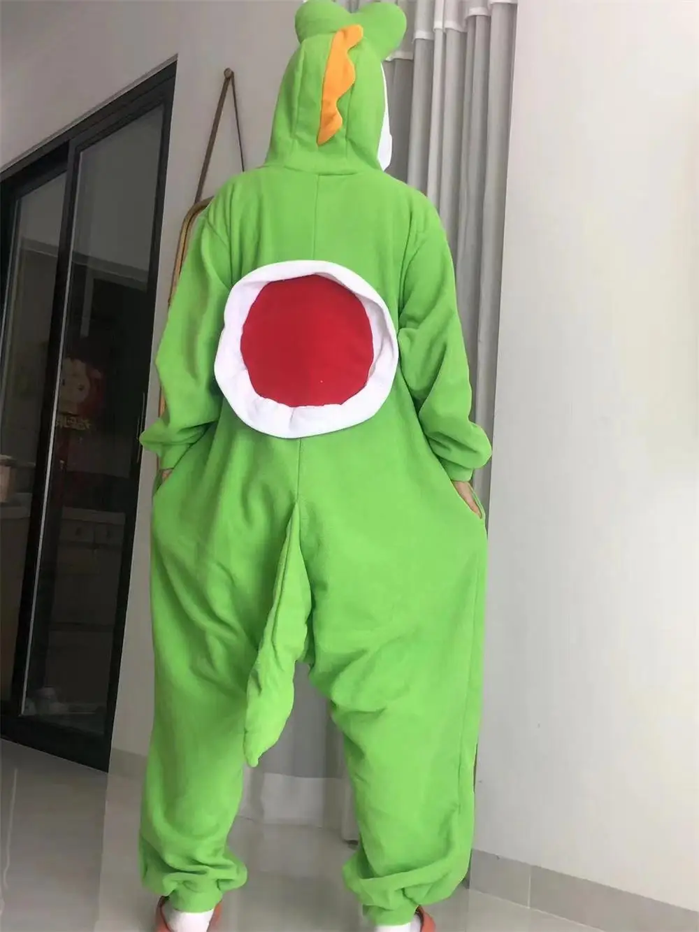 Three Headed Snake Pajamas Adult Yoshi Cosplay Halloween Costumes Green Alien Onesies Jumpsuit Xmas Carnival Funny Kigurumi