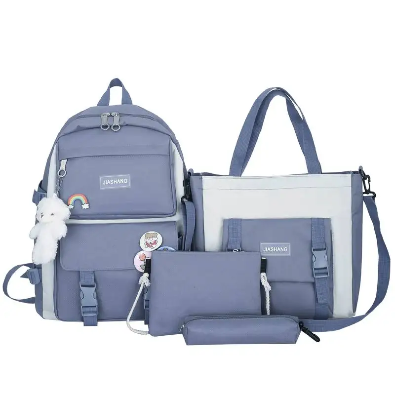 

Four-Piece Set School Bags Women's Harajuku Ulzzang High School Junior High Students Bapa Elementary School Tee to Five...