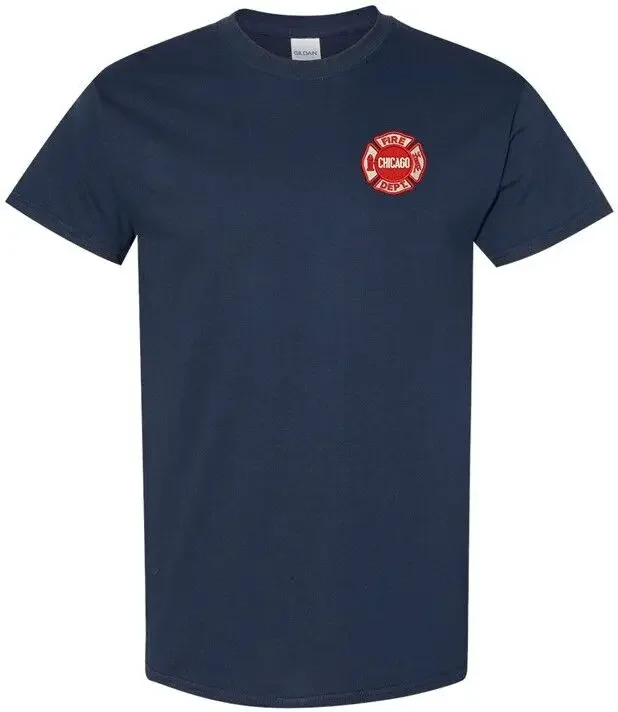 Camiseta bordada del Departamento de Bomberos de Chicago con maltés como se ve en la televisión