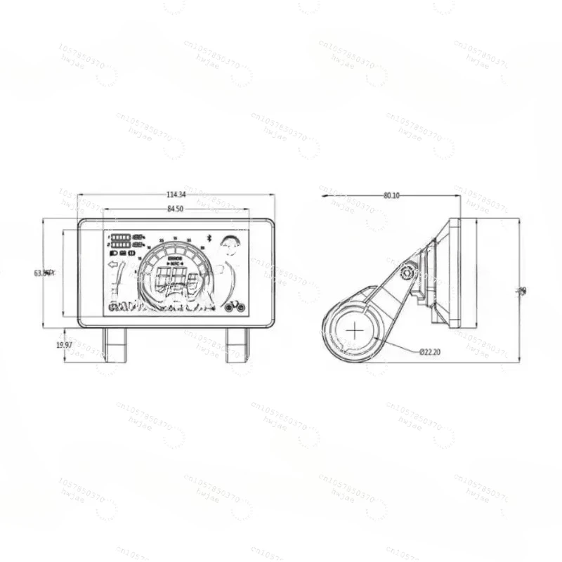 4 inch LCD Meter for E Bike 24V to 72V Voltage NFC Power On Off Light Sensor System 808 Display Speed Odometer Battery Gauge