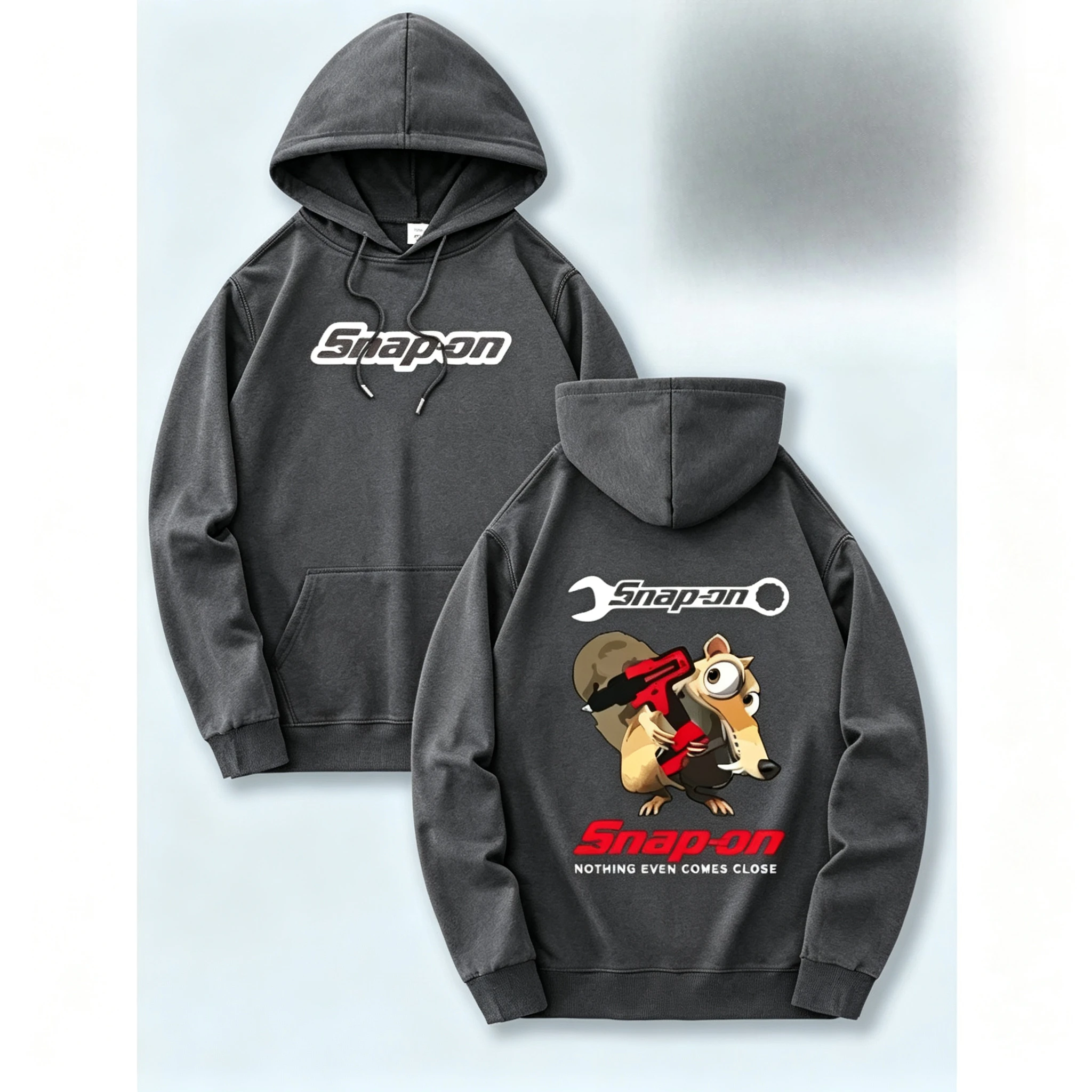 2026 Retro Tool Element Oversized hoodie Cute Animal Back Graphic Pullover Sweatshirt Mechanic Daily Streetwear Casual Hoodie