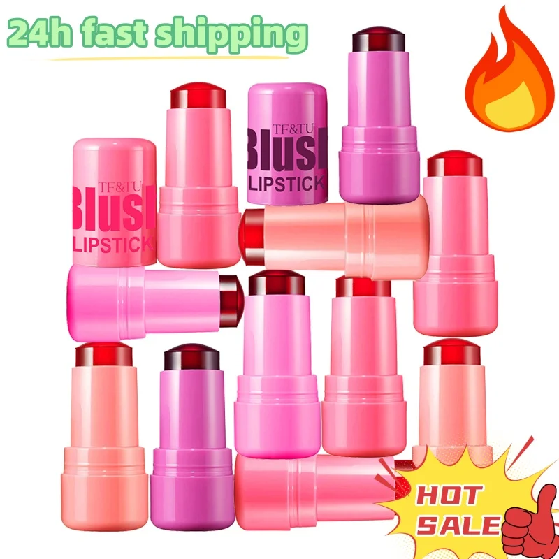 3-in-1 Jelly Tint Facial Blusher Lipstick Long Lasting Moisturized Beauty Matte Cheek Contour Sticker Rouge Korean Makeup New