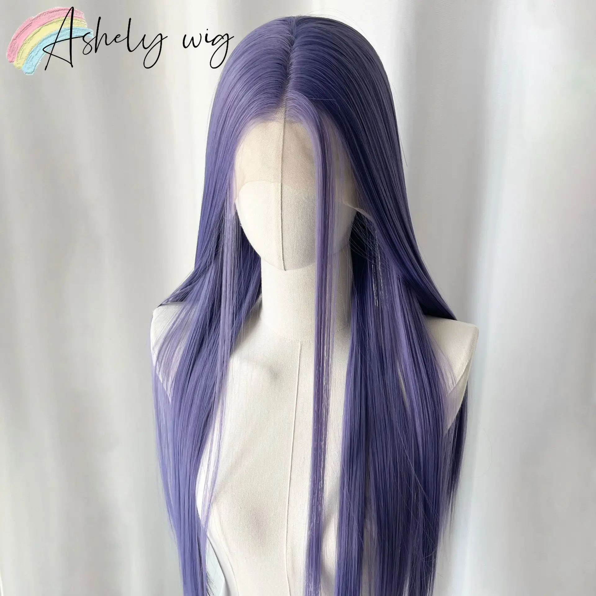 

Purple Wig for Women 13*4 HD Lace Front Wig 26inch Long Straight Wigs High Temperature Fibers Synthetic Lace Wigs for Cosplay