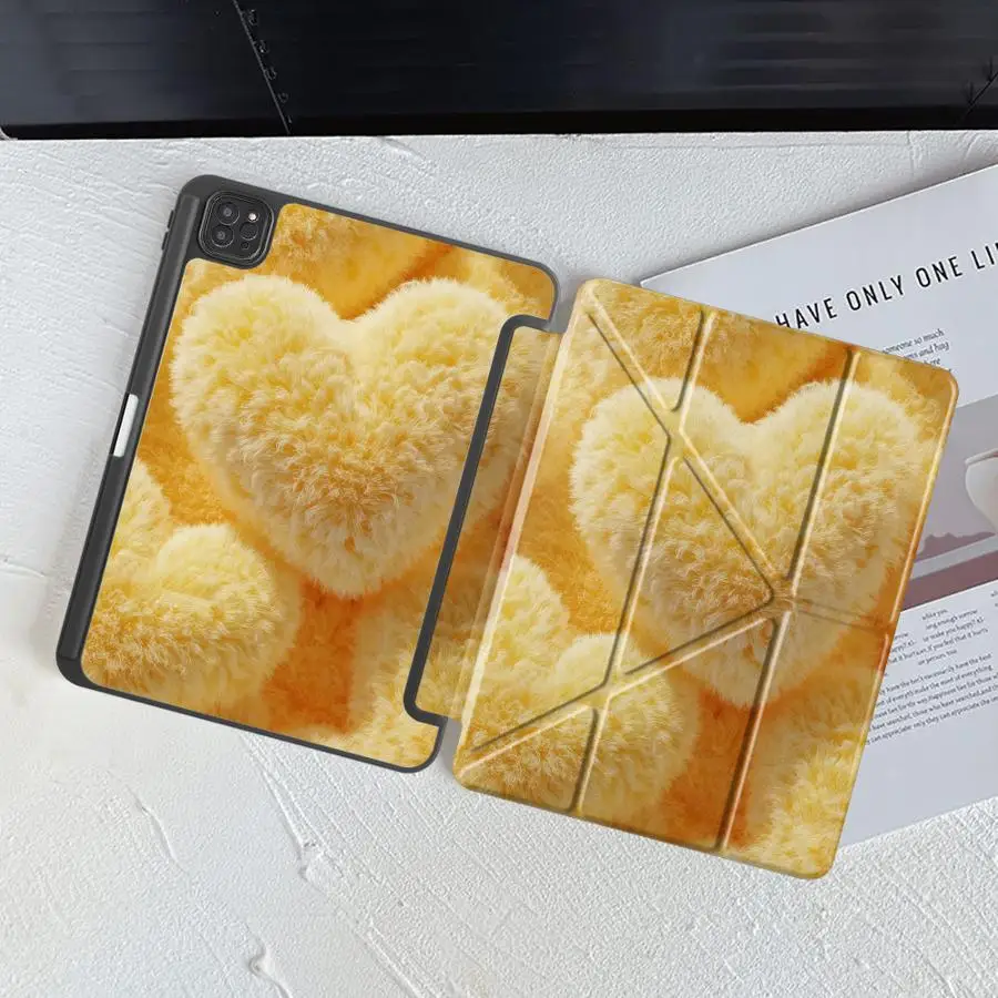 Macaron-colored Heart Shape Tablet Case For iPad Air 4 5 M3 M2 1 2 M4 11inch Mini 6 7 Pro 2025 Pro 11th 10th 9th 8th 7th