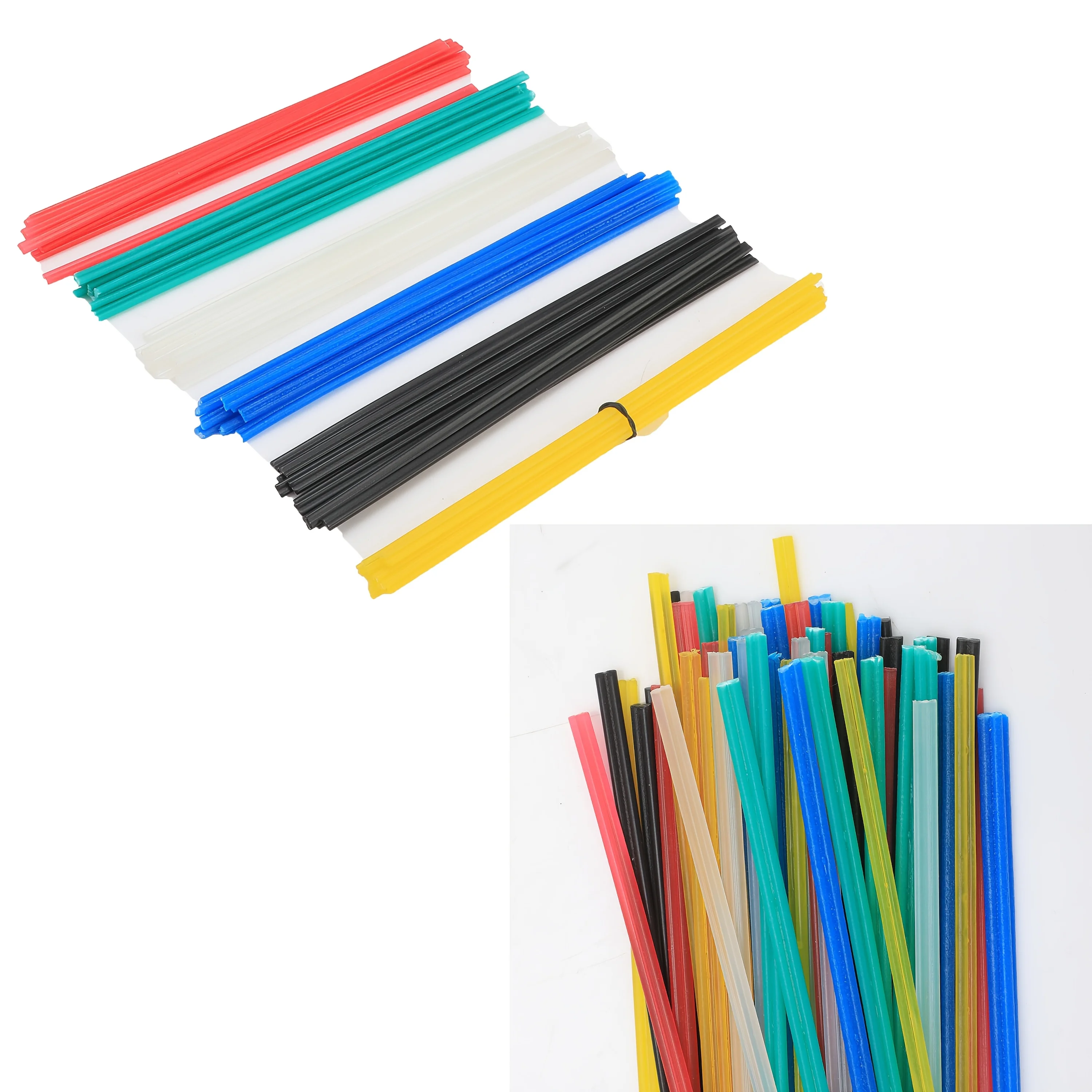 62 قطعة من قضبان اللحام البلاستيكية، مع 60 قطعة من قضبان لحام ملونة PP و2 قطعة طرف حديد لحام، مجموعة إصلاح مصد السيارة الاحترافية