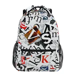 Mochila escolar para niños, mochila juvenil con estampado de letras de periódico, bonita y adecuada para niños y niñas, bolsa para computadora portátil, regreso a la escuela