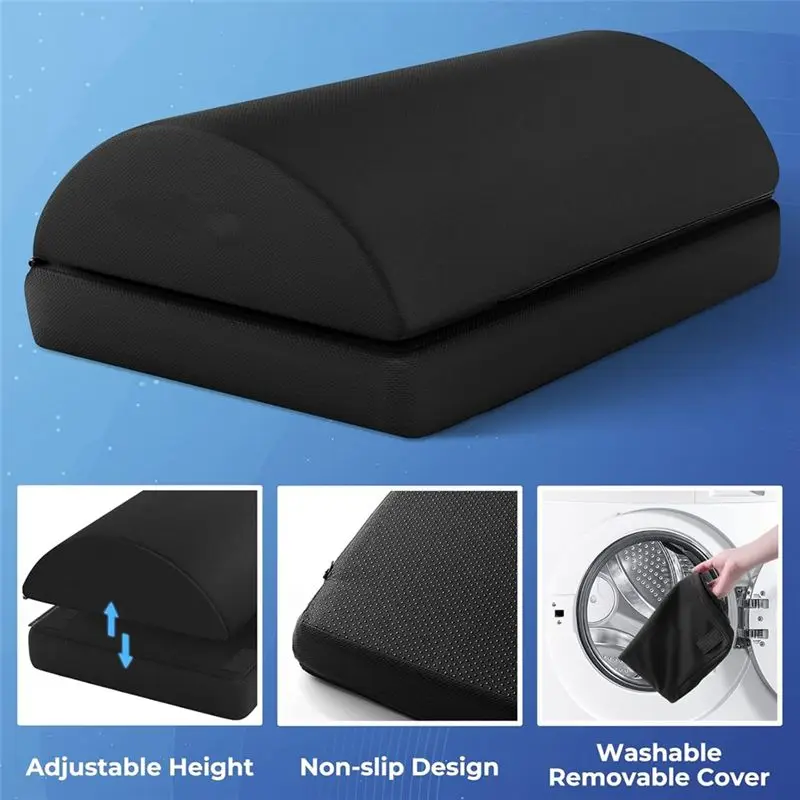 A36T-Foot Rest For Under Desk At Work With 2 Adjustable Heights For Back & Hip Pain Relief