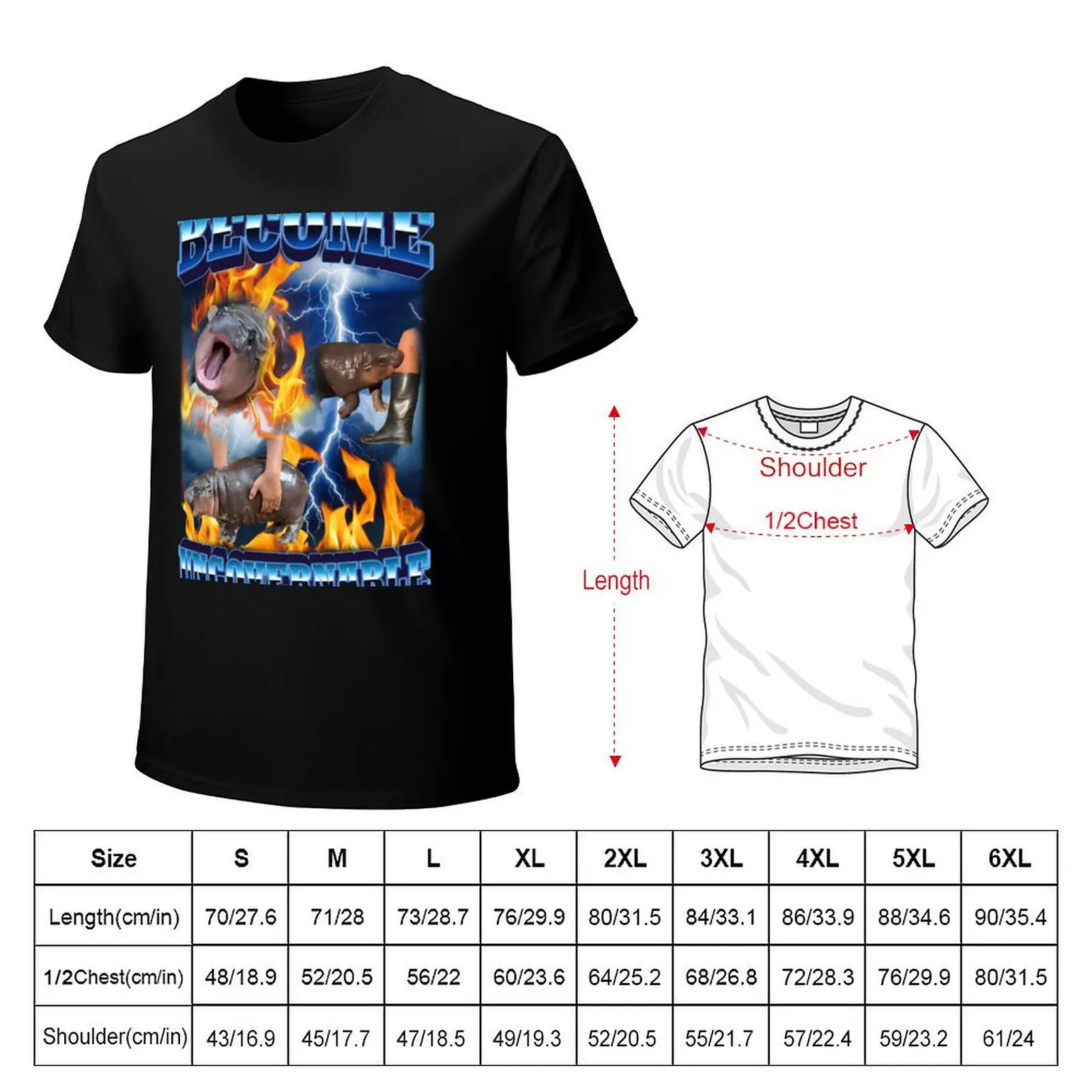 Become Ungovernable Funny Baby Pygmy Hippo Meme T-Shirt Big Size Daily Wear T-Shirt