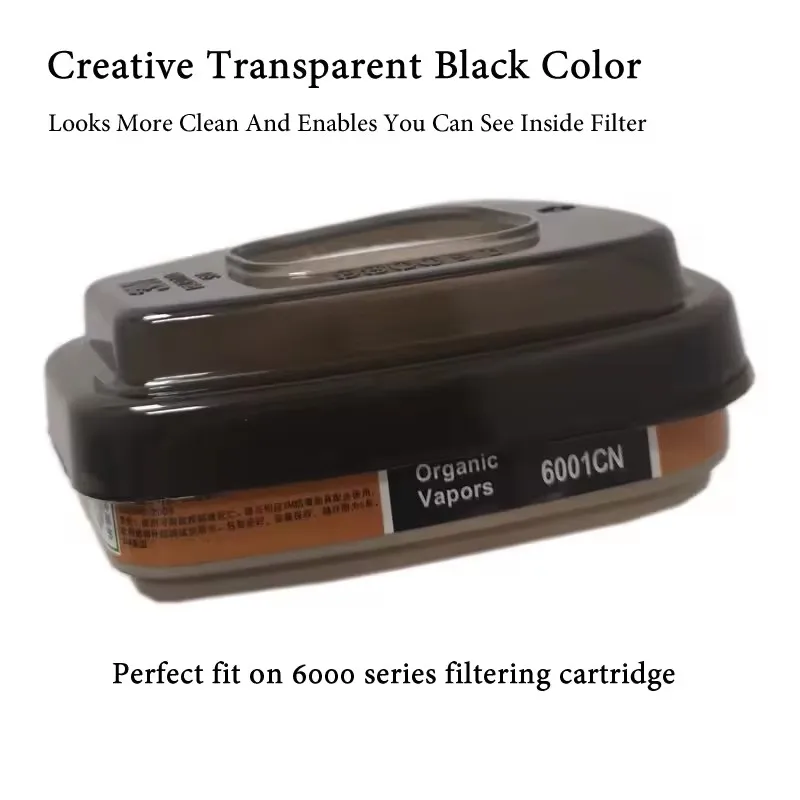 Black Clear 501 Filter Cap Cover 5N11 Cotton Filter Replaceable For Chemical Respirator Painting 7502/6200/6800 Dust Mask