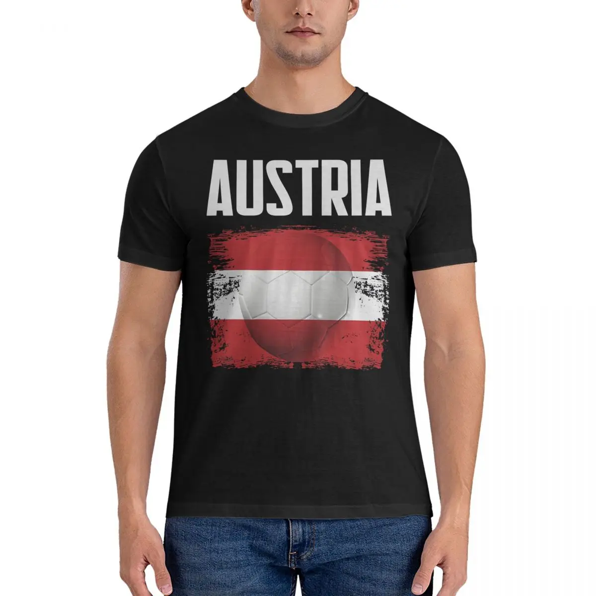 T-Shirts Men Austria Football Team Funny Pure Cotton Tee Shirt Crewneck Short Sleeve T Shirts Birthday Gift