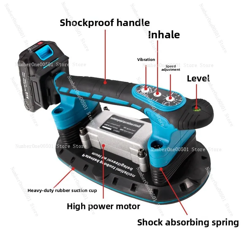 21V electric suction cup tile tiling machine, high-power floor tile wall dual-purpose tool, efficient construction